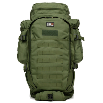 Рюкзак тактический армейский с отделением для оружия 9.11 для охоты и рыбалки хаки зеленый 70 л