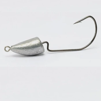 Джиг головка незацепляйка на крючке с изогнутым конусом Акула Leader Fishing 21г