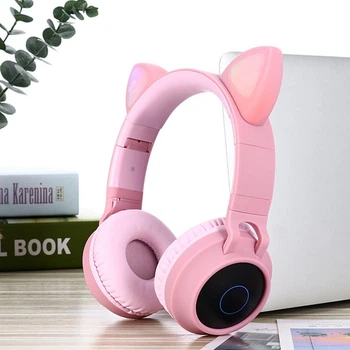 Бездротові навушники Fingertime BT028C з котячими вушками PINK