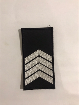 Пагон Шеврони з вишивкой Старший Сержант поліції (чорний фон-білі зірки) роз. 10*5 см