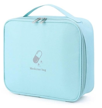 Аптечка сумка органайзер для медикаментов для путешествий для дома 25х22х9 см (473265-Prob) Голубая