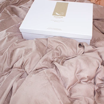 Комплект постільної білизни MirSon Satin Жакард Golden wheat 143х210 (2200005611630)