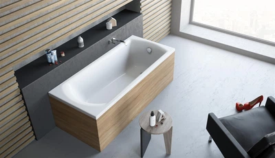 Ванна акрилова KEA 160x75 + ніжки + сифон R135L (WA1-04-160x075US)_TM Radaway