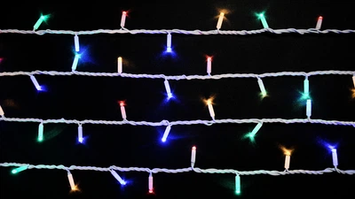 Гирлянда STRING НИТЬ 9,5 Вт мультицвет или белый, провод черный или белый 2x10м IP44 (90012981)