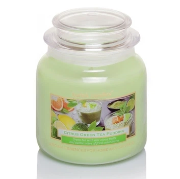 Свічка ароматизована в банці Bartek Candles Зелений чай ( Пудинг) 430г.