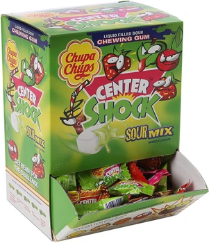 Упаковка жувальної гумки Chupa Chups Center Shock Sour Mix 200шт