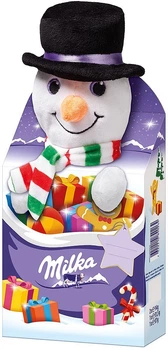 Новорічний Набір солодощів Milka c м'якою іграшкою сніговик 96.5 р