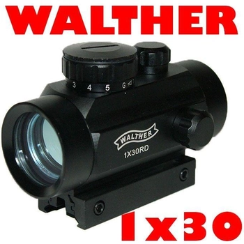 Коллиматорный прицел Walther 1x30RD с креплением 11мм и 21мм