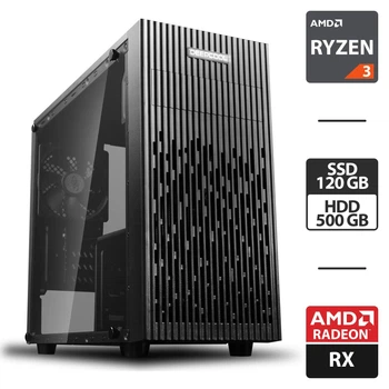 Игровой ПК Deepcool Matrexx 30 Tower / AMD Ryzen 3 1200 (4 ядра по 3.1 - 3.4 GHz) / 8 GB DDR4 / 120 GB SSD + 500 GB HDD / AMD Radeon RX 560, 4 GB GDDR5, 128-bit / 500W