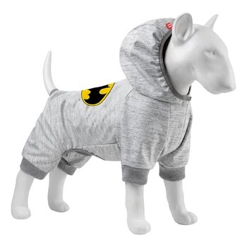 Комбинезон для собак WAUDOG Clothes, рисунок "Бэтмен лого", софтшелл, M45, B 53-59 см, С 38-42 см