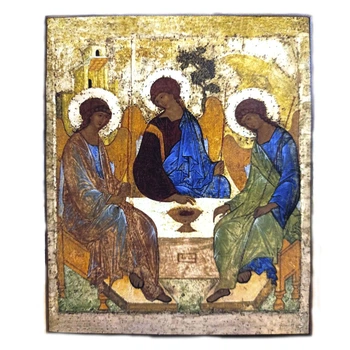 Икона Троица Ветхозаветная 160х120 лак