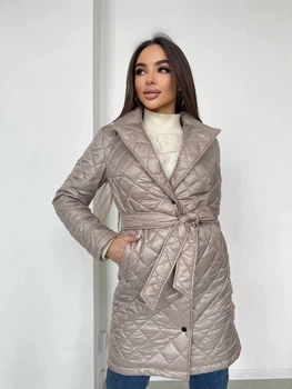 Пальто женское стеганое K&ML 29 M - L ( 46 - 48 ) Бежевый ( 29 - 03 )