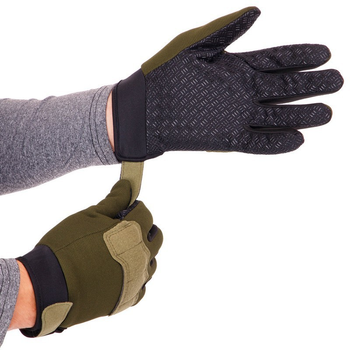 Захисні тактичні військові рукавички без пальців для полювання риболовлі PRO TACTICAL оливкові АН8791 розмір XL