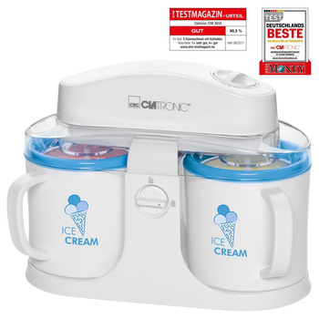 Автоматична морозивниця CLATRONIC ICM 3650 апарат для приготування морозива з двома чашами