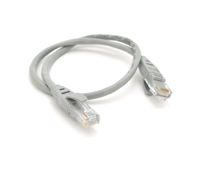 Патч-корд литой VEGGIEG, CCA, UTP, RJ45, Cat.5e, 0,5m, серый