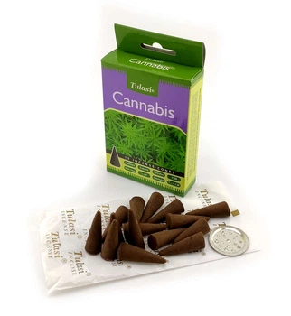 Благовония "Cannabis Premium Incense Cones" "Канабис" Tulasi конусы 34388