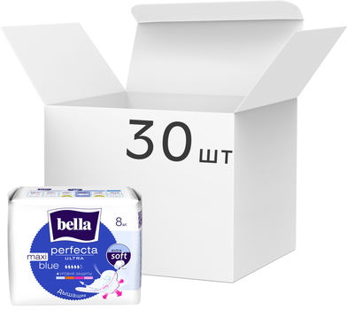 Упаковка гігієнічних прокладок Bella Perfecta Ultra Maxi Blue 8 шт х 30 пачок (BE-013-MW08-036)