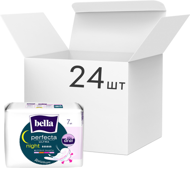 Упаковка гігієнічних прокладок Bella Perfecta Ultra Night 7 шт х 24 пачки (BE-013-MW07-032)