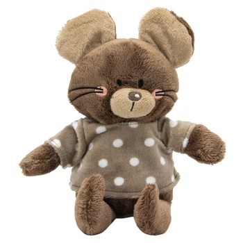 Мягкая игрушка - мышка в кофточке, 15 см, коричневый, мех искусственный (C1812315C-2)