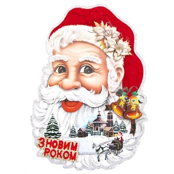 Новогодняя наклейка на окно - Дед Мороз, 31*22 см (471522)