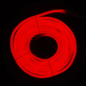 Неоновая светодиодная гирлянда-трубка SMD2835 LED, 3 м, красный, крепления, IP20 (950019)