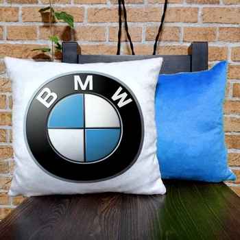 Подушка плюшевая с принтом BMW