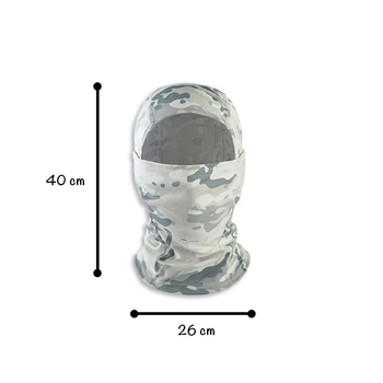 Балаклава для військових, вітрозахисний капюшон чоловічий, літній, колір білий-камуфляж, TTM-05 A_1 №4