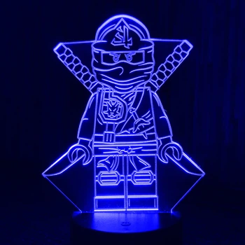 Акриловый светильник-ночник LEGO Ниндзяго синий tty-n001346 – фото