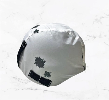 Кавер маскировочный с креплением под очки зимний армейский, MOLLE System, белый "клякса", размер L