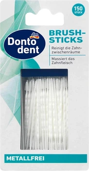 Йоршики для зубів DONTODENT Brush Sticks 150 шт. йоржик для брекетів зубочистки дентальні міжзубні для очищення міжзубних проміжків від зубного каменю набір інтердентальних щіток безметалу для делікатного чищення ортодонтичні