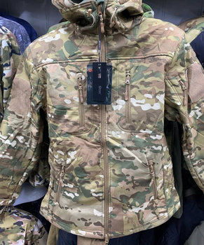 Тактическая куртка на флисе SOFT SHEL мультикам XL