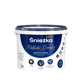 Краска интерьерная латексная Sniezka Mattlatex Beauty белая 3 л