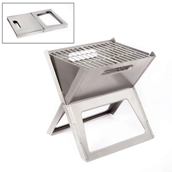 Гриль угольный мангал раскладной Bo-Camp Notebook/Fire Basket Compact Silver