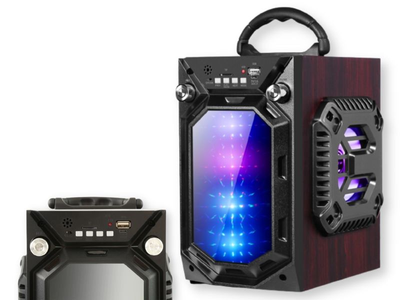 Портативна колонка валіза XPRO MN07 20Вт USB, AUX, FM, Bluetooth коричнева (lp-84860)