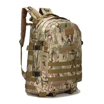 Рюкзак тактический FG Зелено-бежевый камуфляж 43 л с системой подвески Molle + поясной ремень