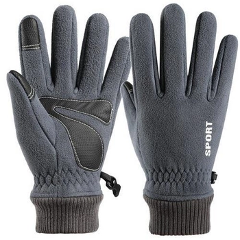 Перчатки флисовые сенсорные Storm Unis. XL/22-24см; LightGray. Универсальные зимние перчатки Штурм.