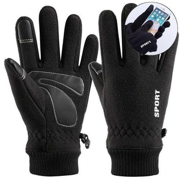 Перчатки флисовые сенсорные Storm Unis. XL/22-24см; Black. Универсальные зимние перчатки Штурм.