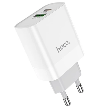 СЗУ Hoco C80A Plus Rapido PD20W+QC3.0 (1USB-A/1C) White