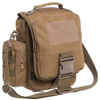 Прочная тактическая сумка через плечо военная охотничья однолямочная из ткани SILVER KNIGHT Хаки (170)