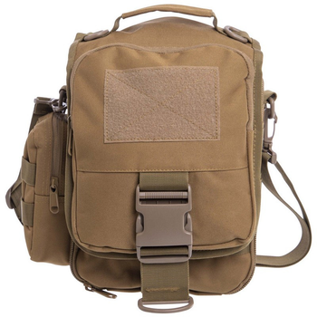 Міцна тактична сумка через плече військова мисливська однолямкова з тканини SILVER KNIGHT Хакі (170)