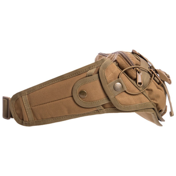 Маленькая поясная тактическая сумка бананка на пояс через плечо военная SILVER KNIGHT Хаки (175)