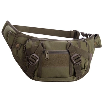 Маленькая поясная тактическая сумка бананка на пояс через плечо военная SILVER KNIGHT Оливковая (175)