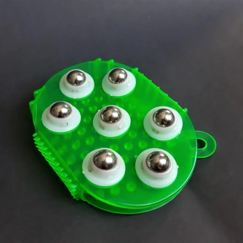 Роликовый ручной антицеллюлитный массажер с металлическими шариками от целлюлита UTUJ Зеленый (UJZ)