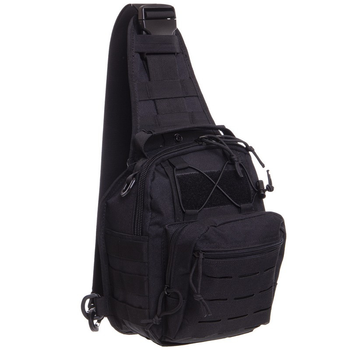 Тактичний рюкзак з однією лямкою SILVER KNIGHT Сумка слінг Поліестер 30 х 23 х 15 см (YQS-099) Чорний