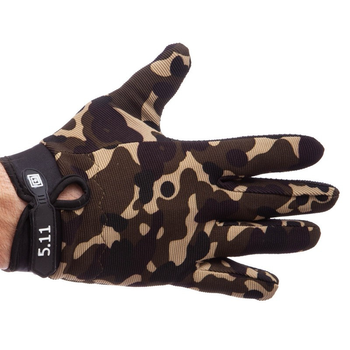 Тактичні рукавиці з закритими пальцями 5.11 Для полювання туризму Нейлон текстиль Камуфляж (BC-0527) M