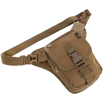 Тактична сумка на стегно SILVER KNIGHT Військова 25 х 18 см Нейлон Оксфорд 900D Хакі (TY-9001)