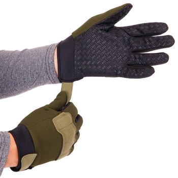 Тактичні рукавички без пальців військові Для риболовлі для полювання TACTICAL Поліестер Олива (BC-8789) L