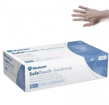 Вінілові рукавички неопудрені (М) 100 шт/уп Medicom