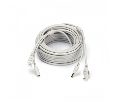 Патчкорд комбинированный по витой паре RJ-45+DC 10m, серый, Q
