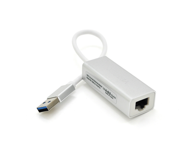 Контроллер USB 3.0 to Ethernet VEGGIEG U3-S02 - Сетевой адаптер 100 - 1000Mbps с проводом, RTL-8152B, White, Metal, Blister-Box